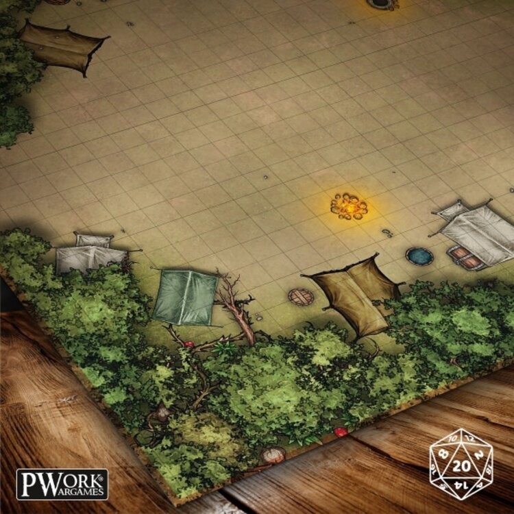 PWork Wargames PWork Wargames: Rewritable Battle Map - Square - 30"x30" - The Camp