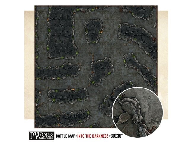 PWork Wargames Rewritable Battle Map - Square - 30"x30" - Into the Darkness