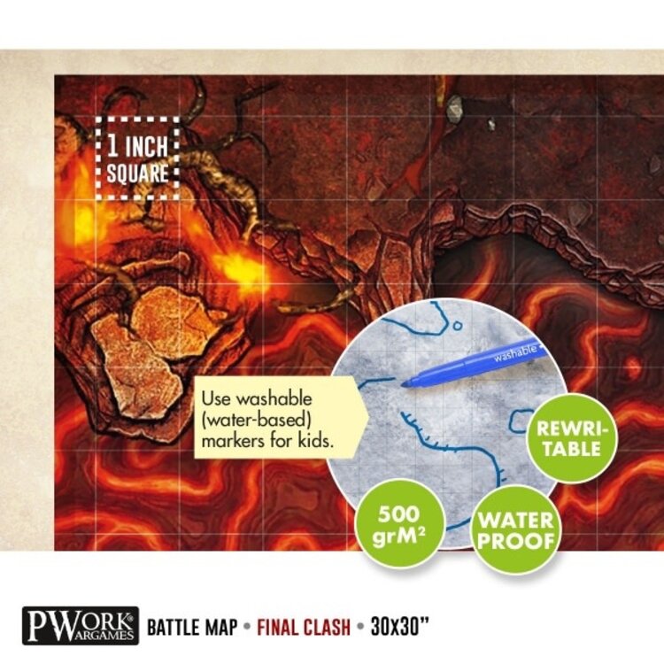 PWork Wargames PWork Wargames: Rewritable Battle Map - Square - 30"x30" - Final Clash