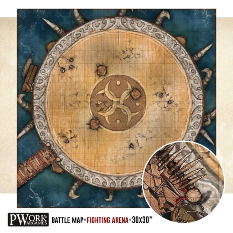 PWork Wargames PWork Wargames: Rewritable Battle Map - Square - 30"x30" - Fighting Arena