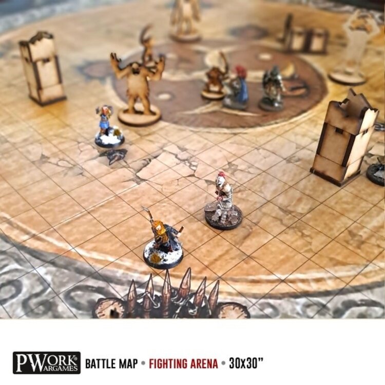 PWork Wargames PWork Wargames: Rewritable Battle Map - Square - 30"x30" - Fighting Arena