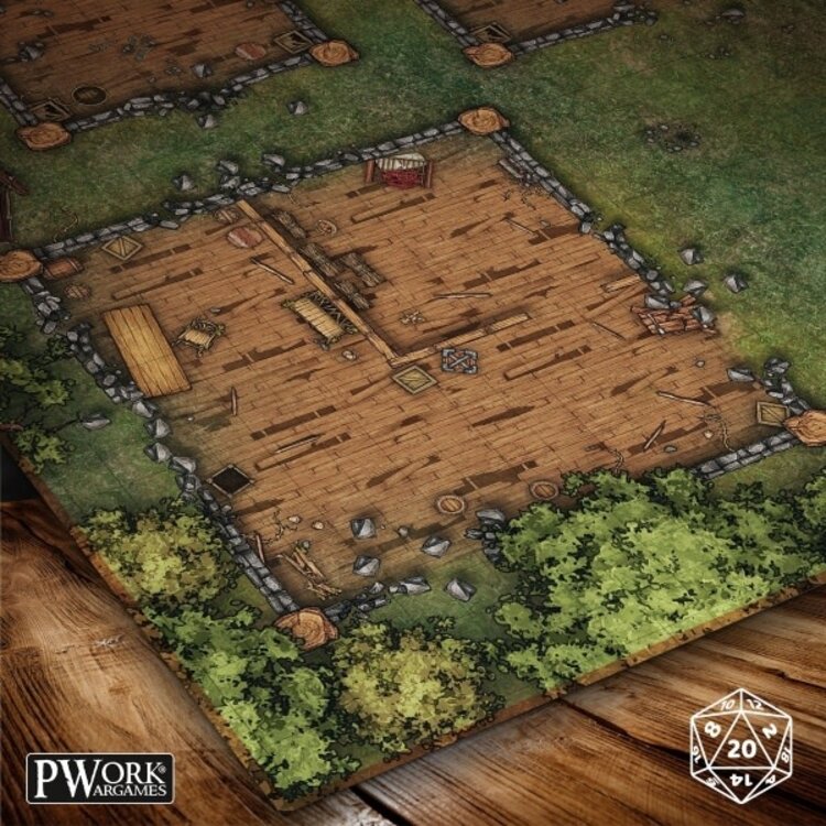PWork Wargames PWork Wargames: Rewritable Battle Map - Square - 30"x30" - Abandoned