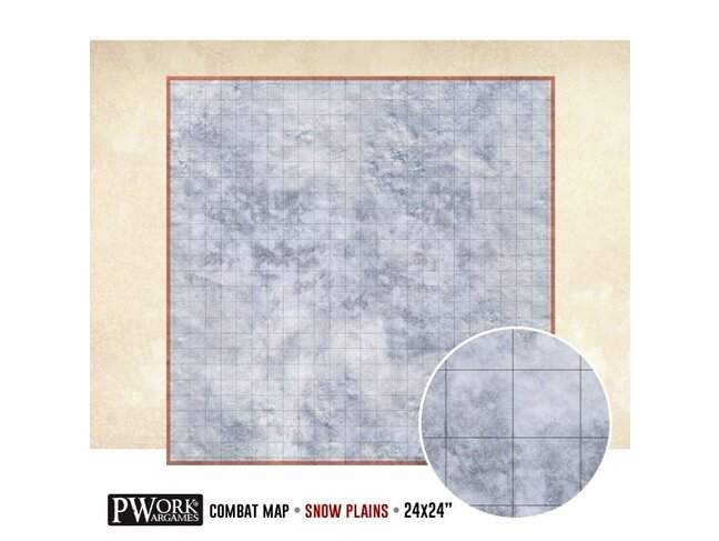 PWork Wargames Rewritable Map - Square - 24"x24" - Snow Plain
