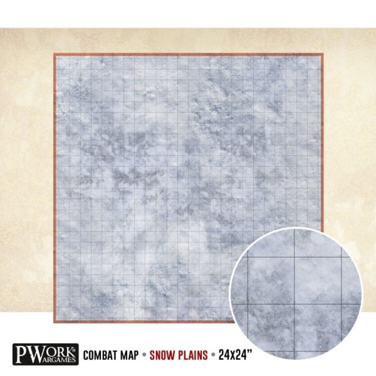 PWork Wargames PWork Wargames: Rewritable Map - Square - 24"x24" - Snow Plain