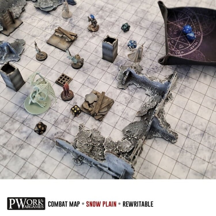 PWork Wargames PWork Wargames: Rewritable Map - Square - 24"x24" - Snow Plain
