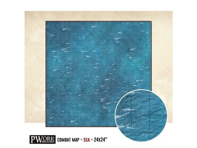 PWork Wargames Rewritable Map - Square - 24"x24" - Sea