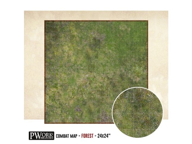 PWork Wargames Rewritable Map - Square - 24"x24" - Forest