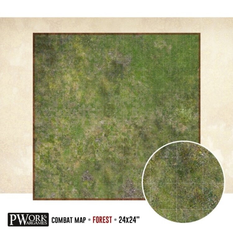 PWork Wargames PWork Wargames: Rewritable Map - Square - 24"x24" - Forest