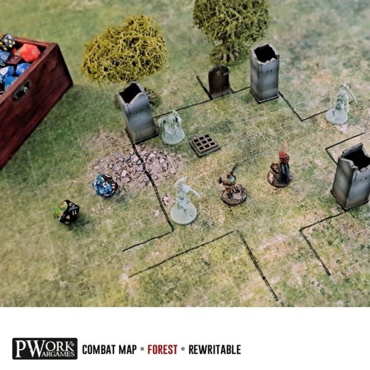 PWork Wargames PWork Wargames: Rewritable Map - Square - 24"x24" - Forest