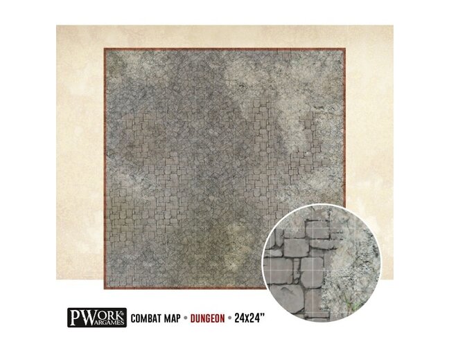 PWork Wargames Rewritable Map - Square - 24"x24" - Dungeon