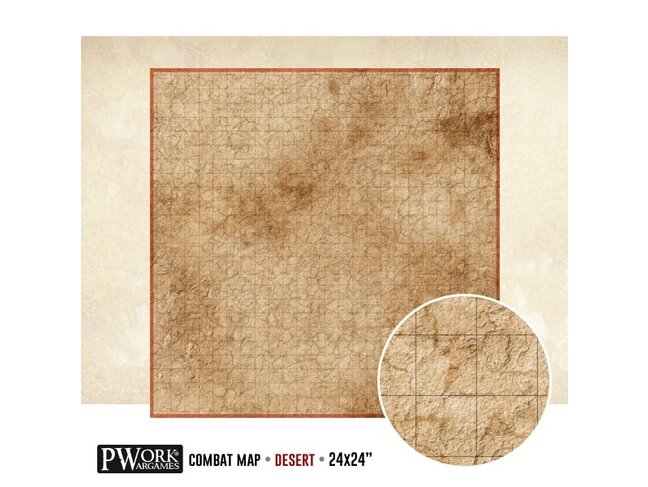 PWork Wargames Rewritable Map - Square - 24"x24" - Desert
