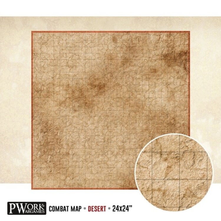 PWork Wargames PWork Wargames: Rewritable Map - Square - 24"x24" - Desert