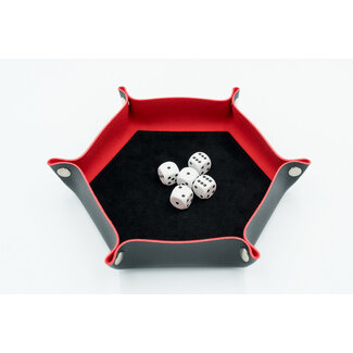 Würfelz Dice Tray: Small Hexagon - Black/Red