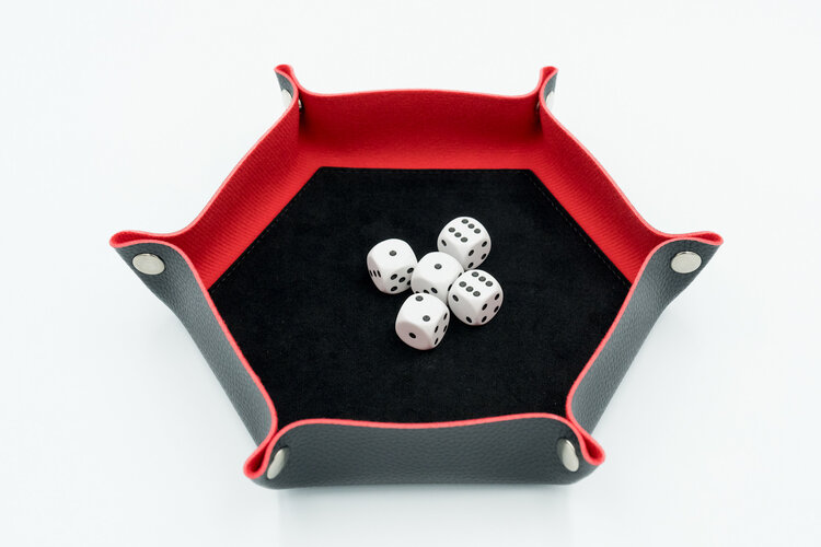 Würfelz Würfelz - Dice Tray: Small Hexagon - Black/Red