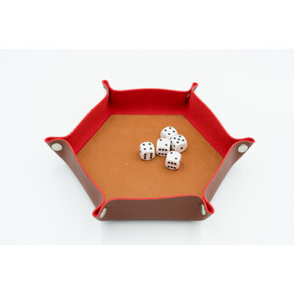 Würfelz Dice Tray: Small Hexagon - Brown/Red