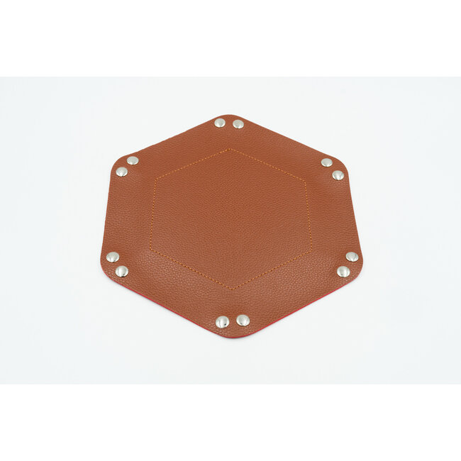 Würfelz Würfelz - Dice Tray: Small Hexagon - Brown/Red
