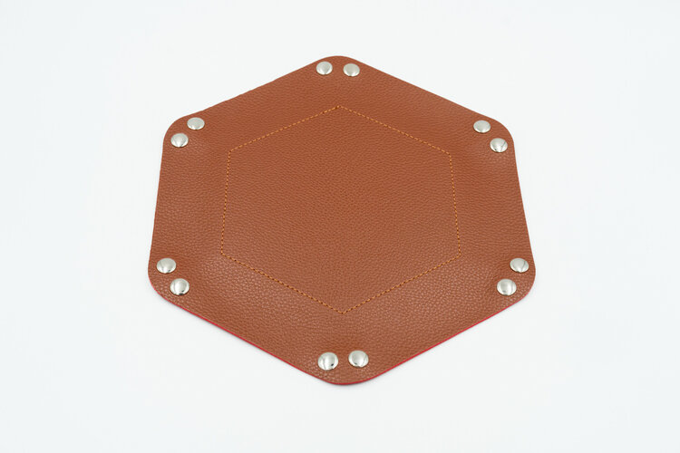 Würfelz Würfelz - Dice Tray: Small Hexagon - Brown/Red