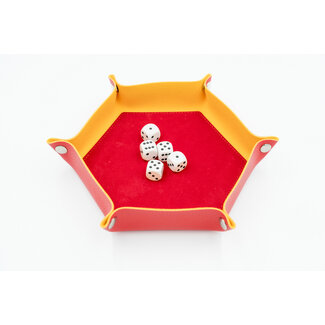Würfelz Dice Tray: Small Hexagon - Red/Yellow