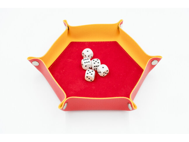 Würfelz Dice Tray: Small Hexagon - Red/Yellow