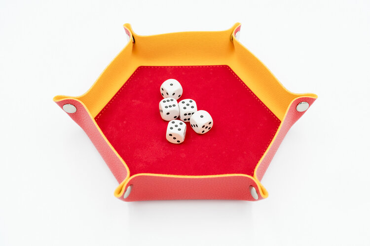 Würfelz Würfelz - Dice Tray: Small Hexagon - Red/Yellow