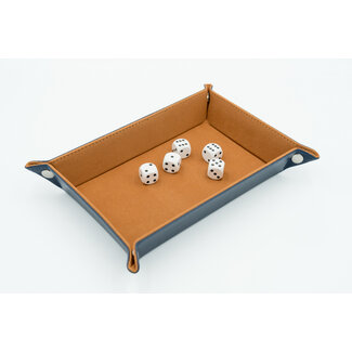 Würfelz Dice Tray: Rectangular - Brown/Dark Blue