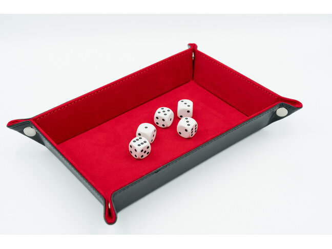 Würfelz Dice Tray: Rectangular - Red/Black