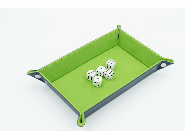 Würfelz Dice Tray: Rectangular - Green/Dark Blue