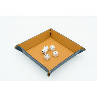 Würfelz Dice Tray: Square - Brown/Dark Blue