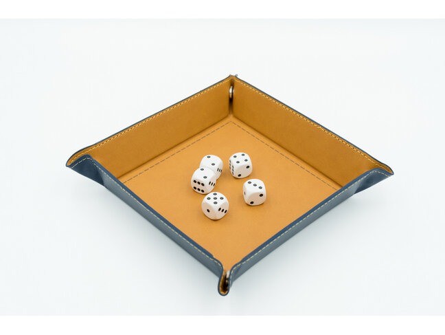 Würfelz Dice Tray: Square - Brown/Dark Blue