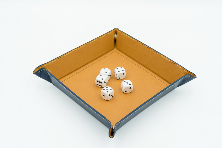 Würfelz Würfelz - Dice Tray: Square - Brown/Dark Blue