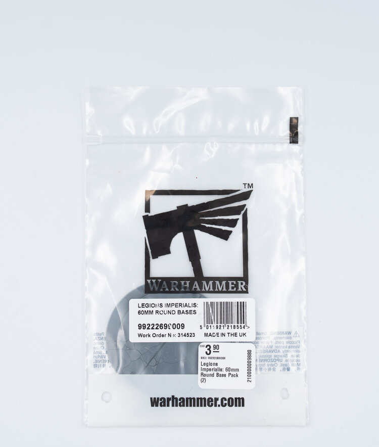 Games Workshop Warhammer Games Workshop - Citadel Bases - Legions Imperialis: 60mm Round Base Pack (2)