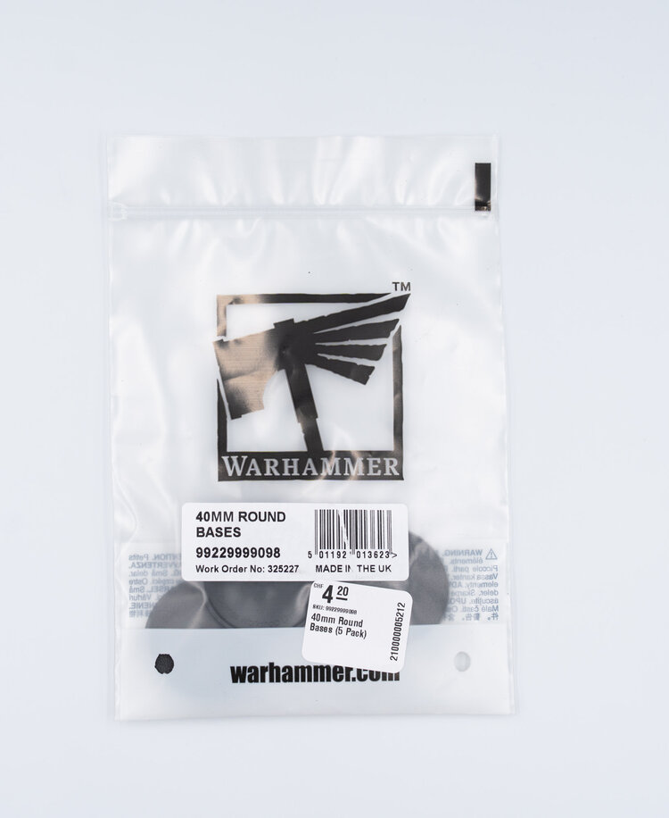 Games Workshop Warhammer Games Workshop - Citadel Bases: 40mm Round Bases (5 Pack)