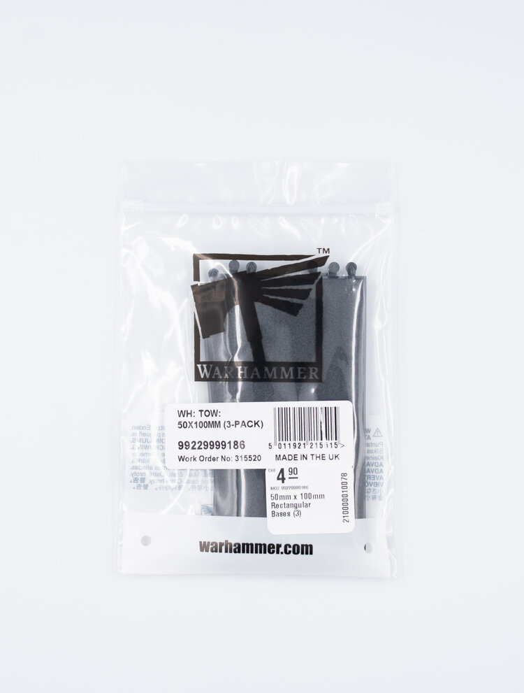 Games Workshop Warhammer Games Workshop - Citadel Bases: 50mm x 100mm Rectangular Bases (3)