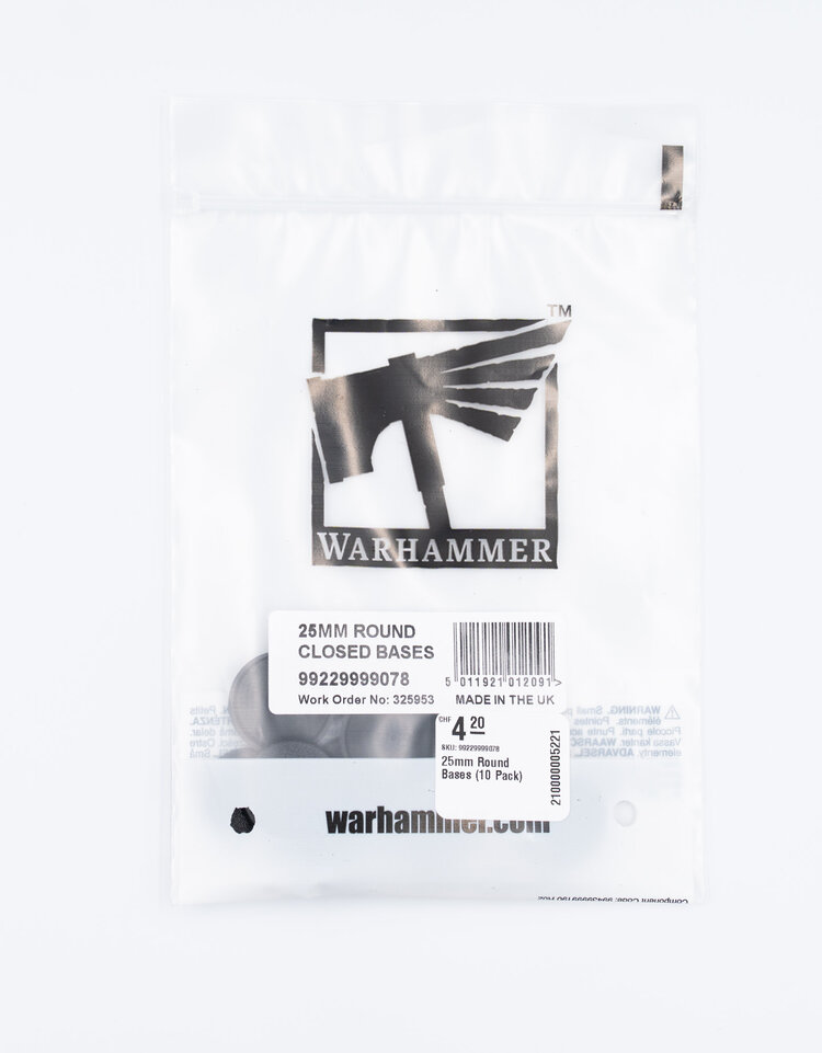 Games Workshop Warhammer Games Workshop - Citadel Bases: 25mm Round Bases (10 Pack)