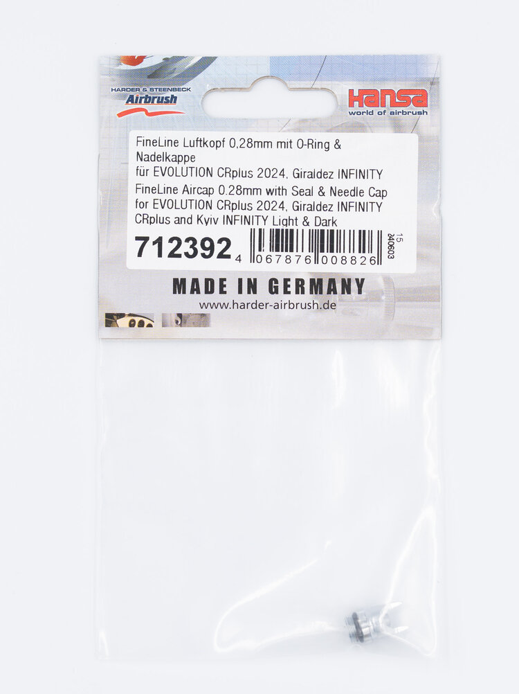 Harder & Steenbeck Harder & Steenbeck: 0.28mm FineLine Luftkopf mit Dichtung und Nadelkappe für Evolution 2024
