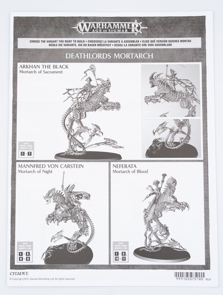 Games Workshop Warhammer Warhammer Age of Sigmar - Soulblight Gravelords: Arkhan the Black / Mannfred / Neferata / Mortarch
