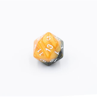 Würfelz D20 - Yellow Black - White