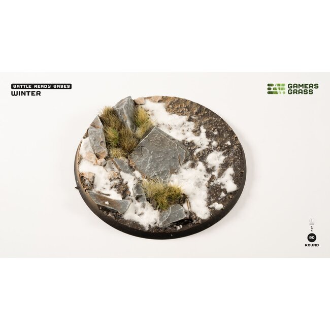 Gamers Grass GamersGrass: Bases - Winter - Round 90mm - Battle Ready (1)