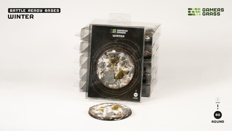 Gamers Grass GamersGrass: Bases - Winter - Round 80mm - Battle Ready (1)