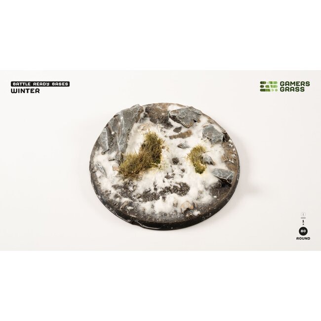 Gamers Grass GamersGrass: Bases - Winter - Round 80mm - Battle Ready (1)