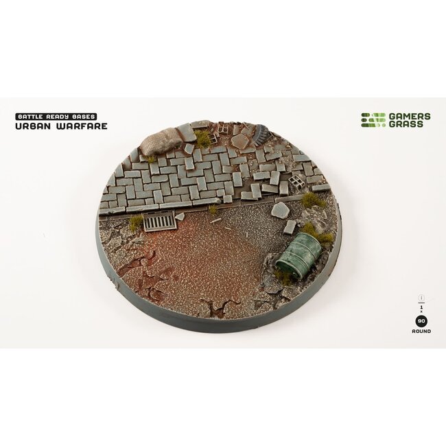 Gamers Grass GamersGrass: Bases - Urban Warfare - Round 90mm - Battle Ready (1)
