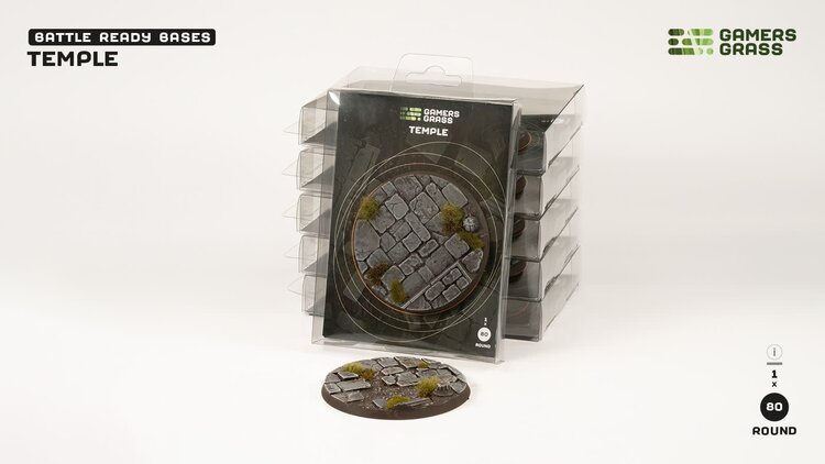Gamers Grass GamersGrass: Bases - Temple - Round 80mm - Battle Ready (1)
