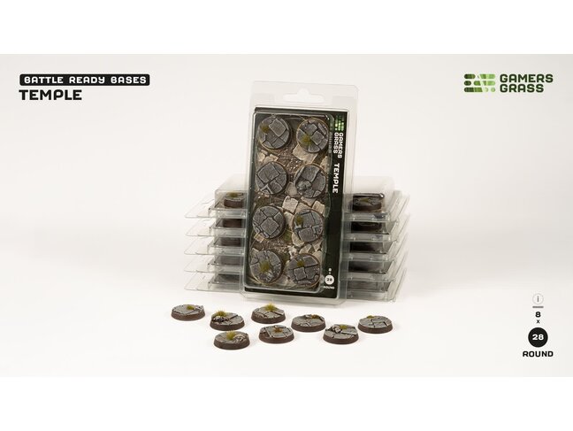 Gamers Grass Temple - Round 28mm - Battle Ready (8)