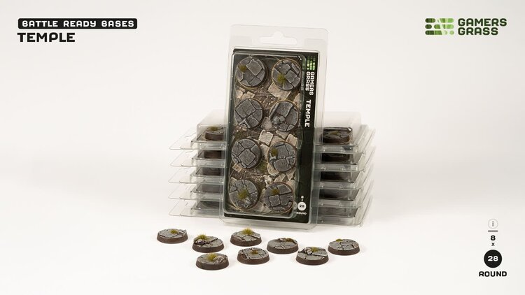 Gamers Grass GamersGrass: Bases - Temple - Round 28mm - Battle Ready (8)