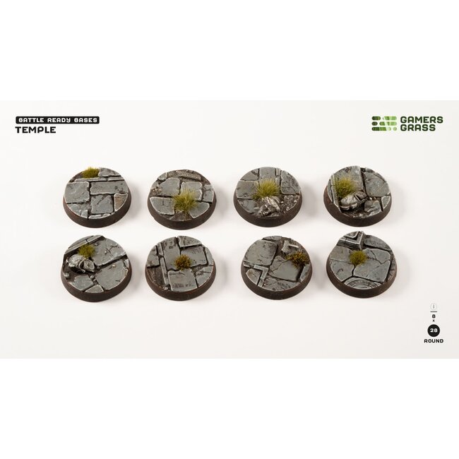 Gamers Grass GamersGrass: Bases - Temple - Round 28mm - Battle Ready (8)
