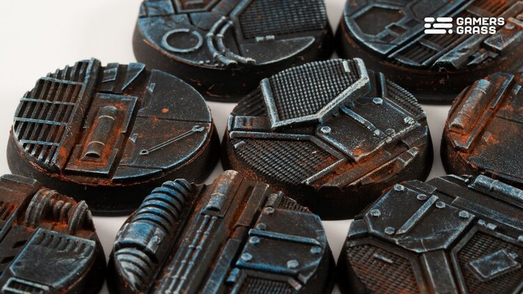 Gamers Grass GamersGrass: Bases - Spaceship Corridor - Round 28mm - Battle Ready (8)