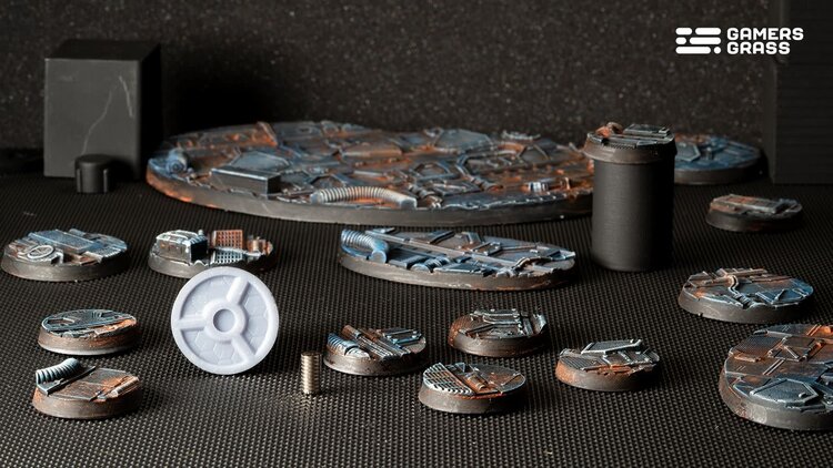 Gamers Grass GamersGrass: Bases - Spaceship Corridor - Round 28mm - Battle Ready (8)