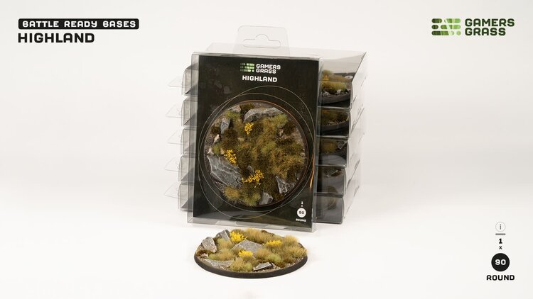 Gamers Grass GamersGrass: Bases - Highland - Round 90mm - Battle Ready (1)