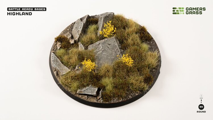 Gamers Grass GamersGrass: Bases - Highland - Round 90mm - Battle Ready (1)