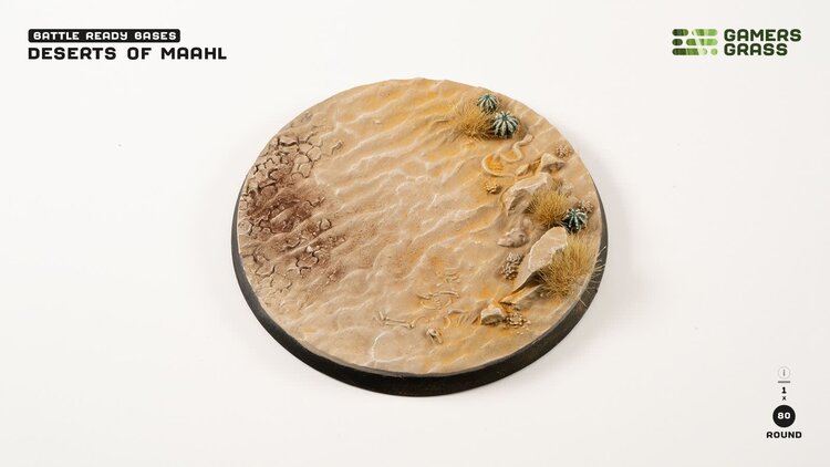 Gamers Grass GamersGrass: Bases - Deserts of Maahl - Round 80mm - Battle Ready (1)